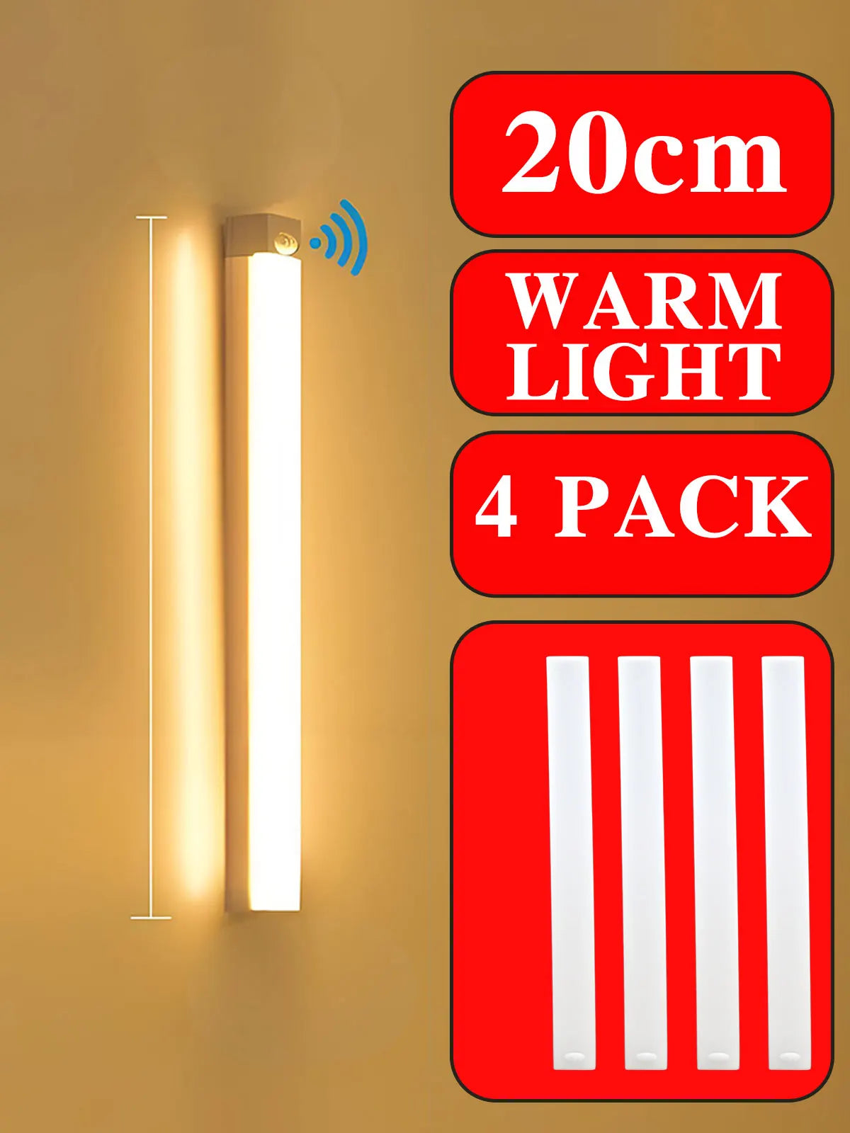 Wireless LED Night Lights Motion Sensor Lights Closet Kitchen Night Lights Bedroom Detector Light Cabinet Staircase Backlit