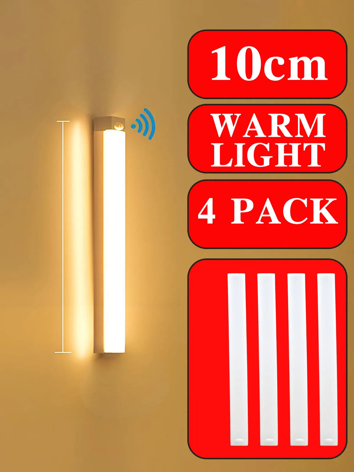 Wireless LED Night Lights Motion Sensor Lights Closet Kitchen Night Lights Bedroom Detector Light Cabinet Staircase Backlit