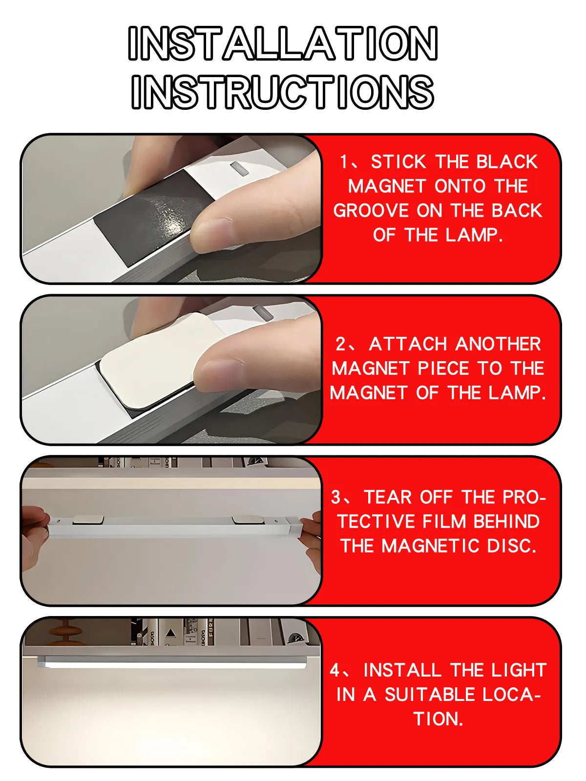 Wireless LED Night Lights Motion Sensor Lights Closet Kitchen Night Lights Bedroom Detector Light Cabinet Staircase Backlit