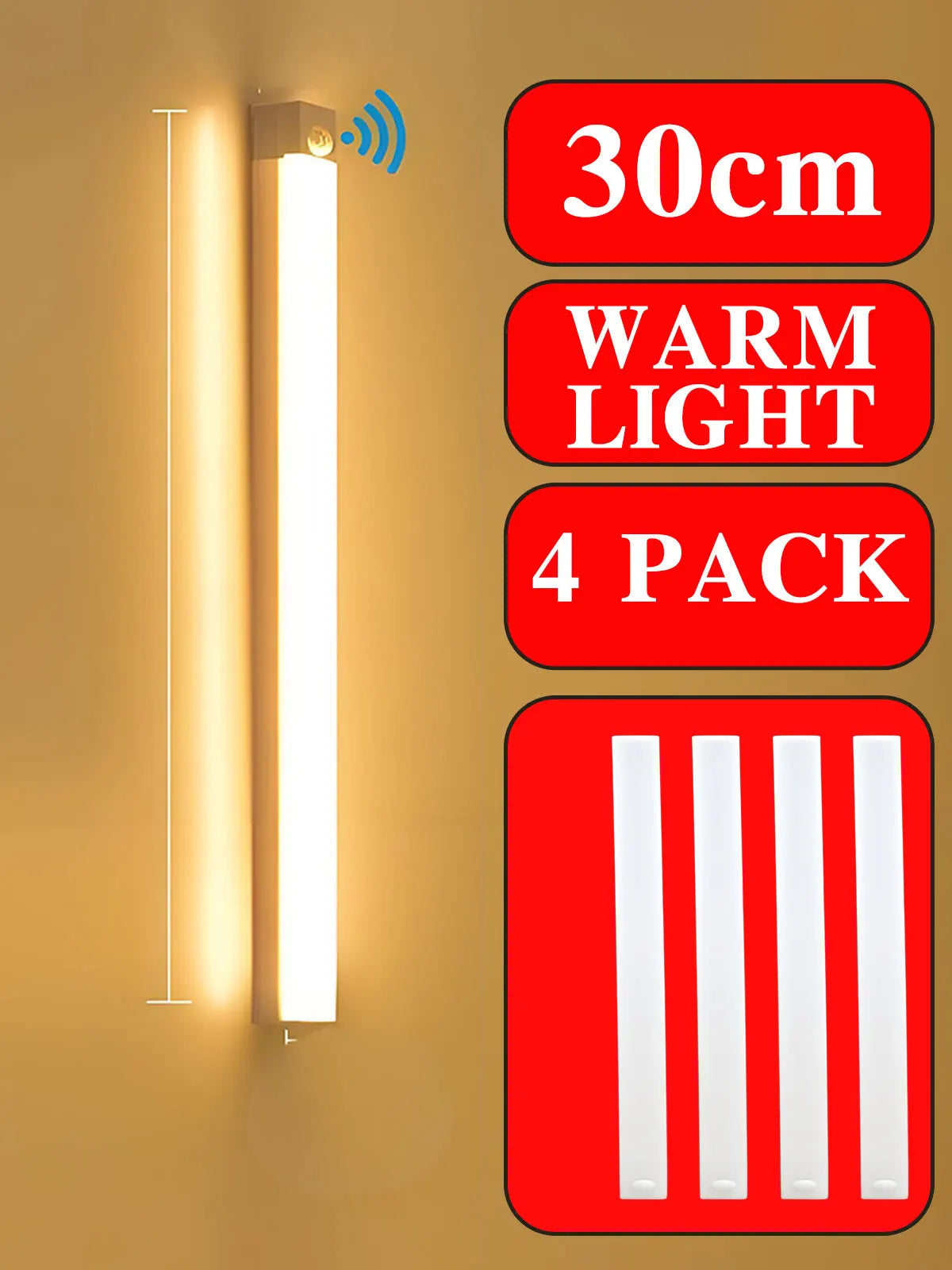 Wireless LED Night Lights Motion Sensor Lights Closet Kitchen Night Lights Bedroom Detector Light Cabinet Staircase Backlit