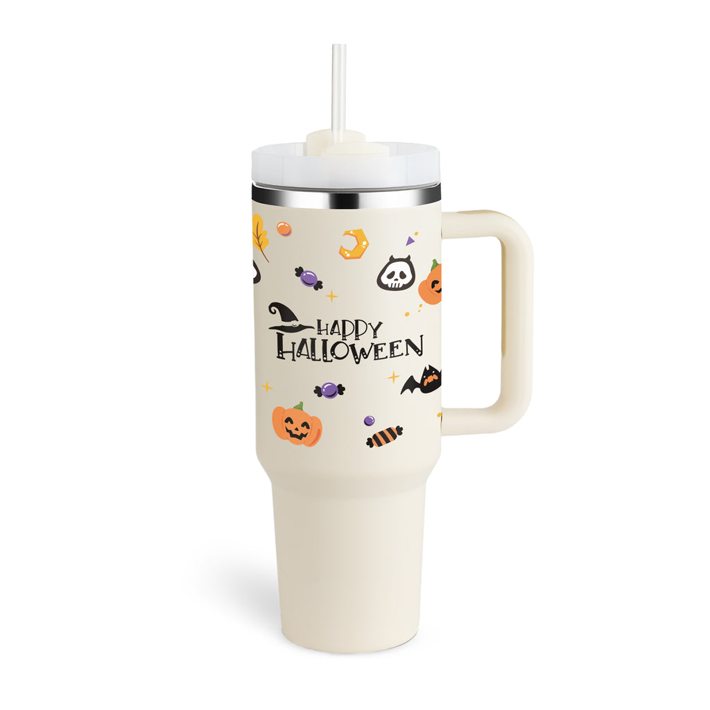 40 Oz Tumbler with Handle Straw Insulated, Stainless Steel Spill Proof Vacuum Coffee Cup Tumbler with Lid Tapered Mug Gifts for Valentine Lover Suitable for Car Gym Office Travel